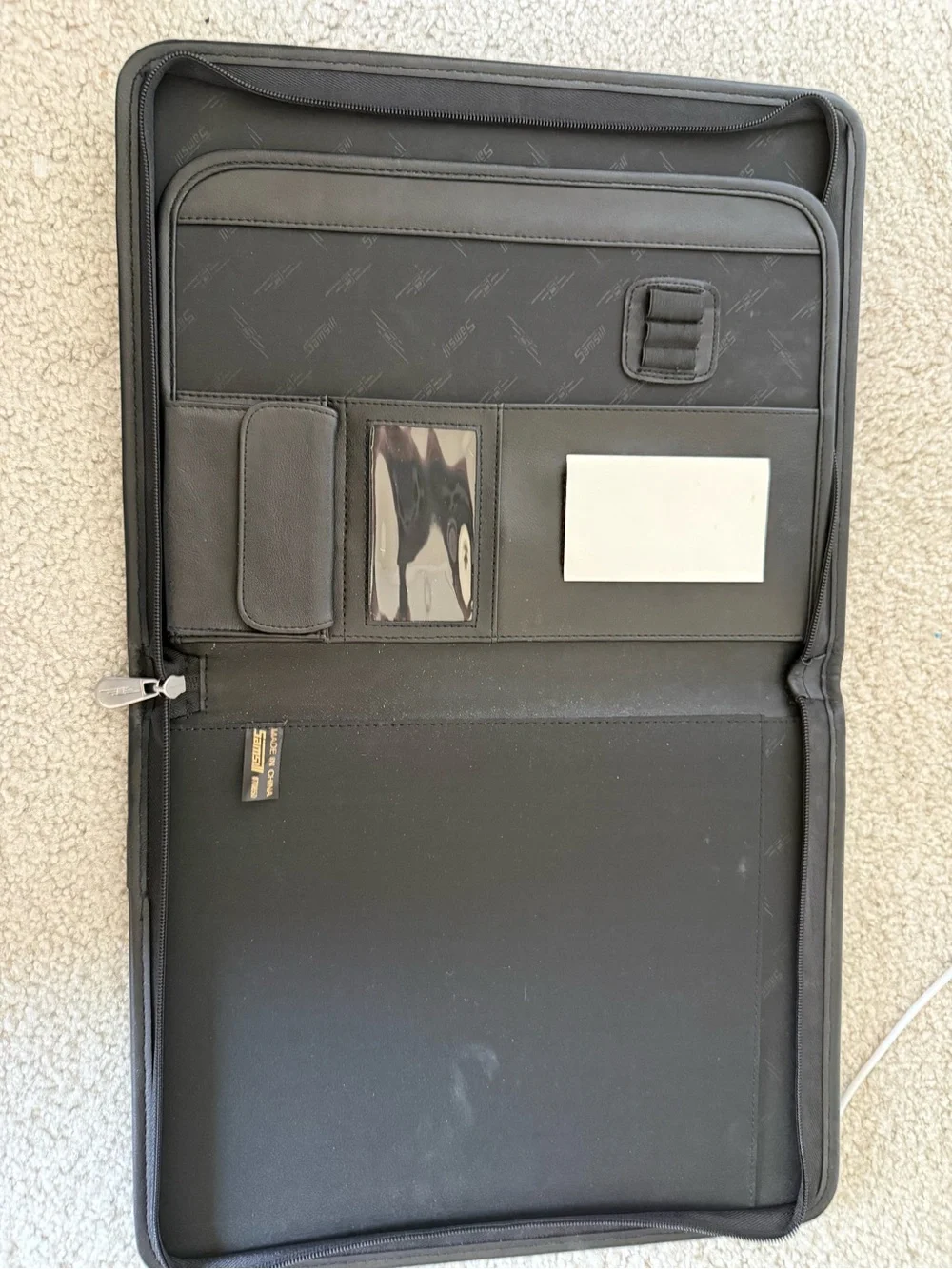 Black Zip-Closure Laptop/Document Organizer Bag